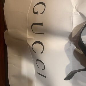 Authentic xl rare and discontinued  Gucci paper bag with fabric handles